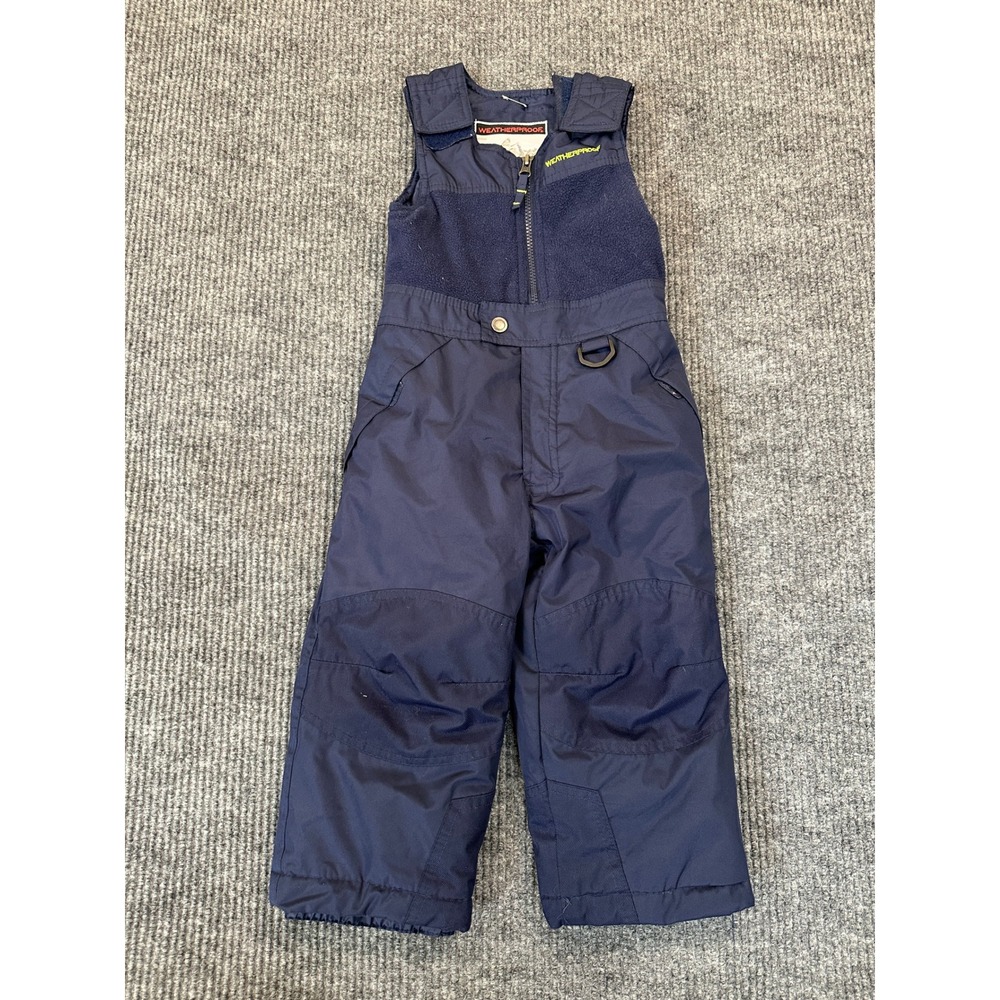 Weatherproof Insulated Snow Bibs 3T Navy Blue Fleece Lined Winter Overalls